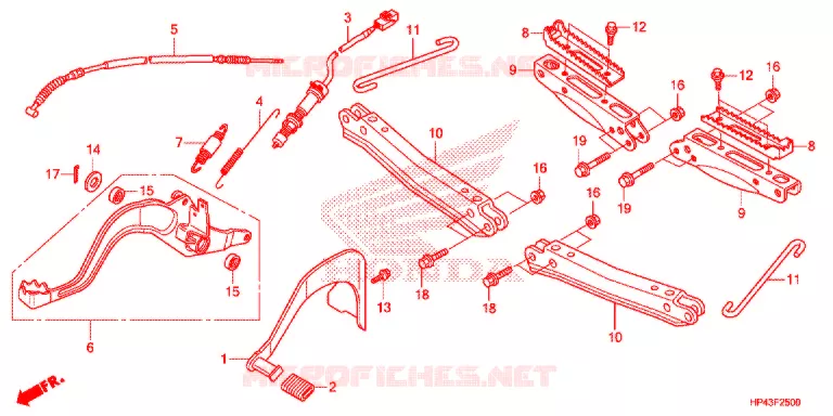 PEDAAL/OPSTAP Honda ATV 420 FOURTRAX 2013  TRX420FED