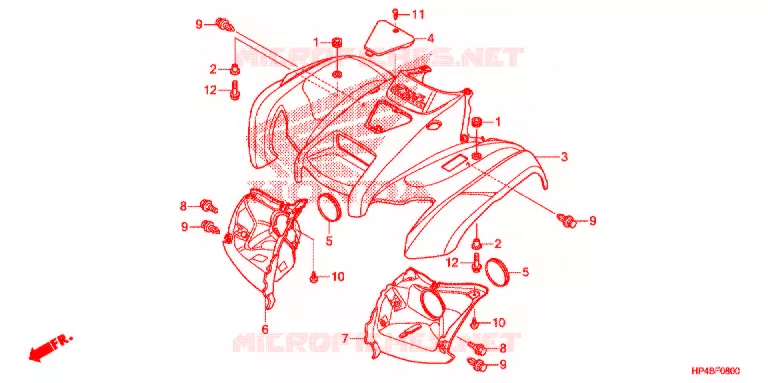 VOORSPATBORD Honda ATV 420 FOURTRAX 2011  TRX420FPMB