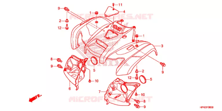 VOORSPATBORD Honda ATV 420 FOURTRAX 2013  TRX420FPMD