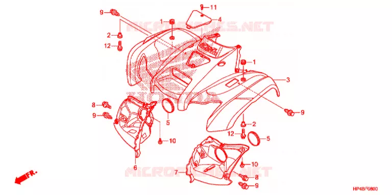 VOORSPATBORD Honda ATV 420 FOURTRAX 2011  TRX420FPEB