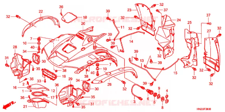 VOORSPATBORD Honda ATV 500 FOURTRAX 2013  TRX500FAD