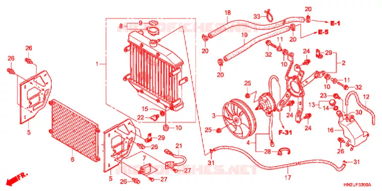 RADIATOR Honda ATV 500 FOURTRAX 2013  TRX500FPAD