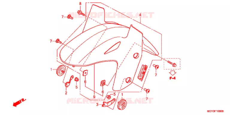 VOORSPATBORD Honda MOTO 800 CROSSRUNNER 2013  VFR800XD