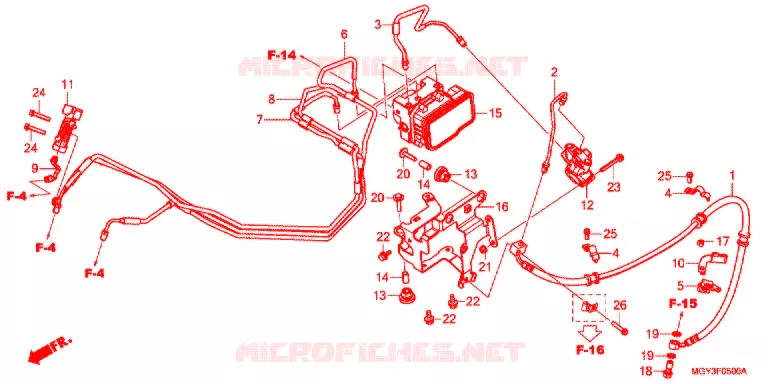 VOORREM HOOFDCILINDER/ABS MODULATOR Honda MOTO 800 CROSSRUNNER 2014  VFR800XD