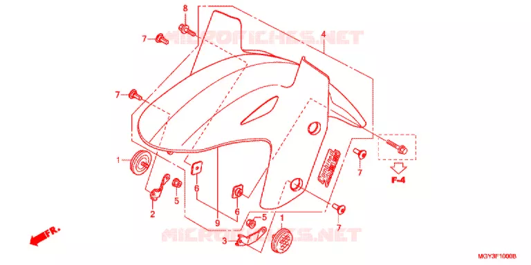 VOORSPATBORD Honda MOTO 800 CROSSRUNNER 2013  VFR800XD