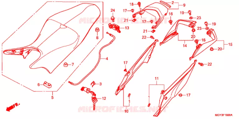 ZITTING/ACHTER KAP Honda MOTO 800 CROSSRUNNER 2014  VFR800XD