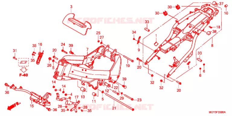 FRAME CHASSIS Honda MOTO 800 CROSSRUNNER 2014  VFR800XD