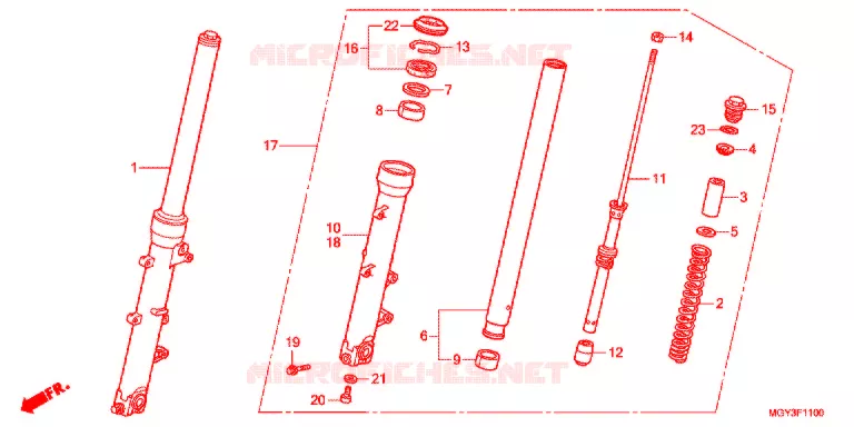 VOOR VORK Honda MOTO 800 CROSSRUNNER 2013  VFR800XD