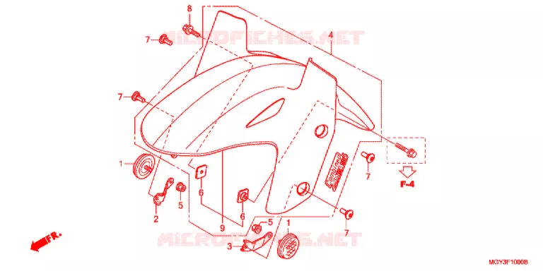 VOORSPATBORD Honda MOTO 800 CROSSRUNNER 2013  VFR800XD