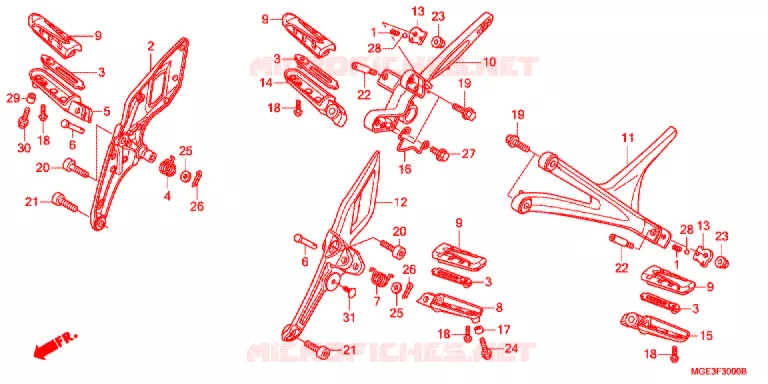 OPSTAP/KICKARM/ WISSEL PEDAAL Honda MOTO 1200 VFR 2014  VFR1200FD