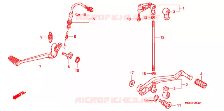 HOOFD STANDAARD/REMPEDAAL Honda MOTO 1200 VFR 2013  VFR1200FDD