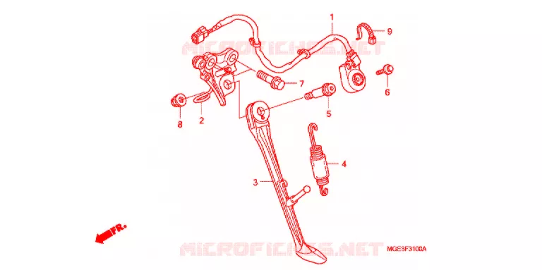 HOOFD STANDAARD/REMPEDAAL Honda MOTO 1200 VFR 2013  VFR1200FDD