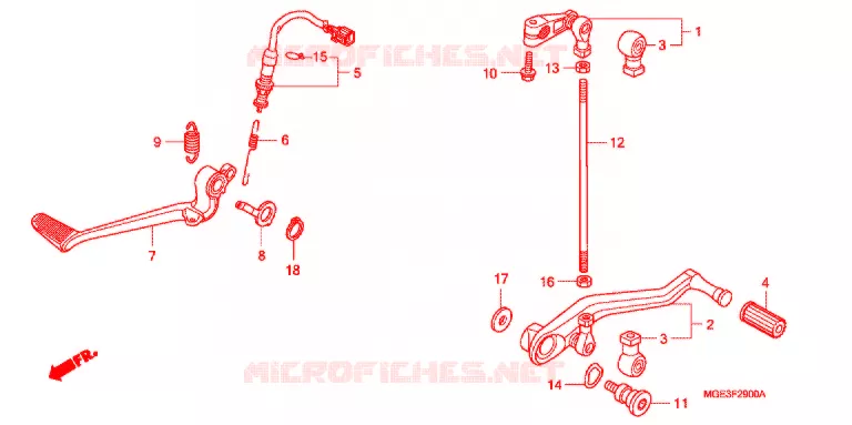 HOOFD STANDAARD/REMPEDAAL Honda MOTO 1200 VFR 2014  VFR1200FDD