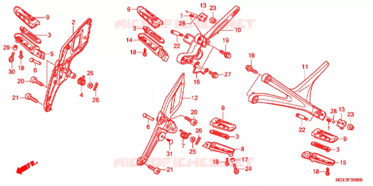 OPSTAP/KICKARM/ WISSEL PEDAAL Honda MOTO 1200 VFR 2015  VFR1200FDD