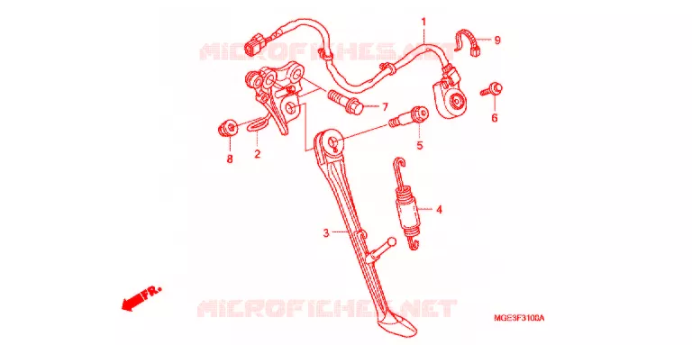 HOOFD STANDAARD/REMPEDAAL Honda MOTO 1200 VFR 2013  VFR1200FDD