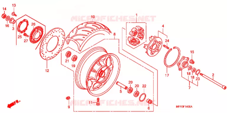 ACHTER WIEL Honda MOTO 1300 VT 2010  VT1300CXA