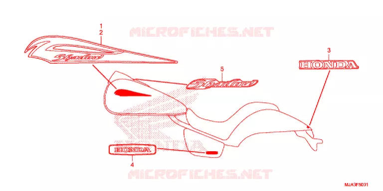 EMBLEEM/STREEP (VT750C2S) Honda MOTO 750 SHADOW 2013  VT750C2SD
