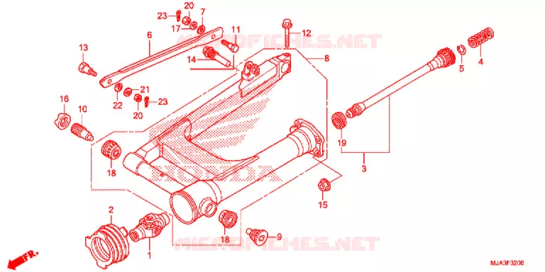 ACHTERBRUG (VT750C/C2S/CA/CS) Honda MOTO 750 SHADOW 2013  VT750C2SD