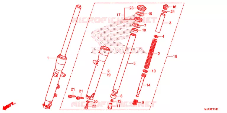 VOOR VORK (VT750C2S) Honda MOTO 750 SHADOW 2013  VT750C2SD
