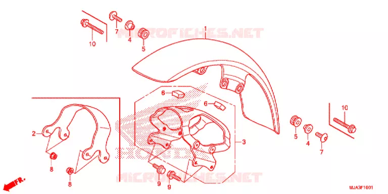 VOORSPATBORD (VT750C2S/S) Honda MOTO 750 SHADOW 2013  VT750C2SD