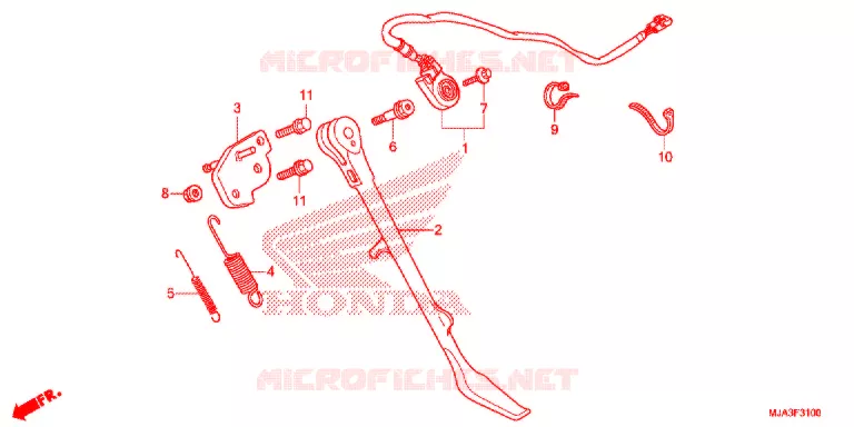 ZIJSTANDAARD (VT750C/C2S/CA/CS) Honda MOTO 750 SHADOW 2013  VT750C2SD