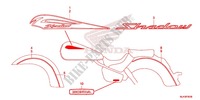 EMBLEEM/STREEP (VT750C/CA/CS) voor Honda SHADOW VT 750 AERO ABS GRAY 2013