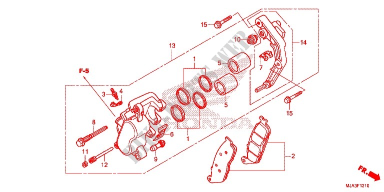 REMKLAUW VOOR (VT750C/CA) voor Honda SHADOW VT 750 AERO ABS GRAY 2013