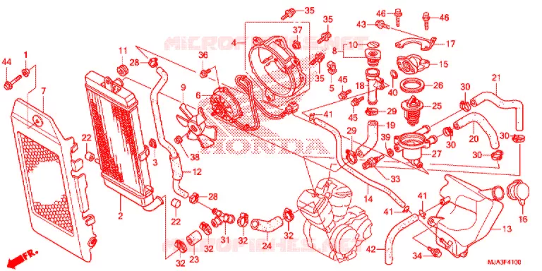 RADIATOR (VT750C/C2S/CA/CS) Honda MOTO 750 SHADOW 2014  VT750CD