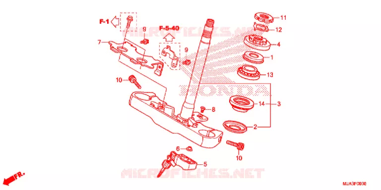 STURING STANG/BOVENSTE BRUG (VT750C/CA/CS) Honda MOTO 750 SHADOW 2013  VT750CSD
