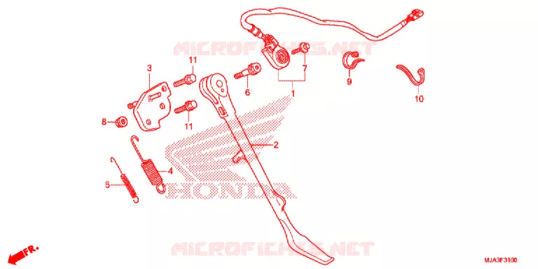 ZIJSTANDAARD (VT750C/C2S/CA/CS) Honda MOTO 750 SHADOW 2013  VT750CSD