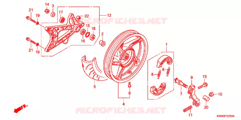 ACHTER WIEL/ZWAAI-ARM Honda SCOOTER 125 PCX 2013  WW125EX2D