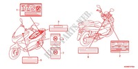 WAARSCHUWINGSLABEL(1) voor Honda PCX 125 2012