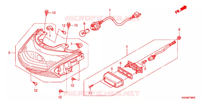 ACHTERLICHT(2) Honda SCOOTER 125 PCX 2012  WW125SB