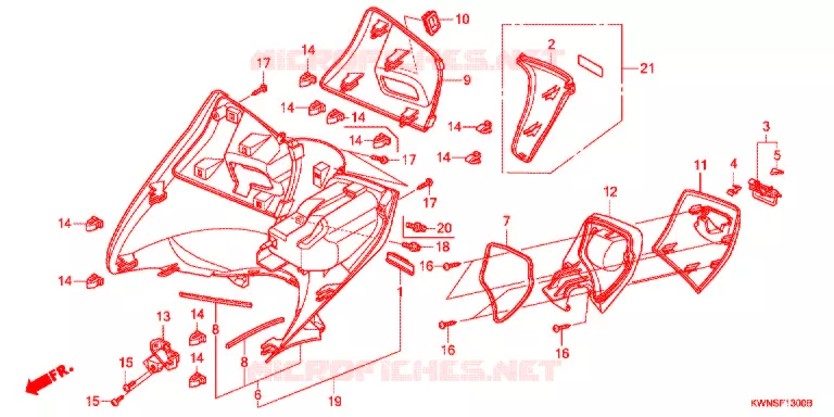 BEENSCHERM Honda SCOOTER 125 PCX 2014  WW125SD