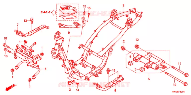 FRAME CHASSIS (WW125SD) Honda SCOOTER 125 PCX 2013  WW125SD