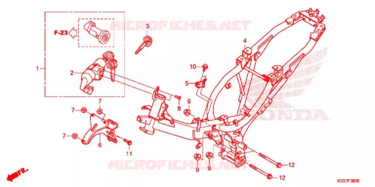 FRAME CHASSIS Honda MOTO 110 WAVE 2015  AFS110CSFF
