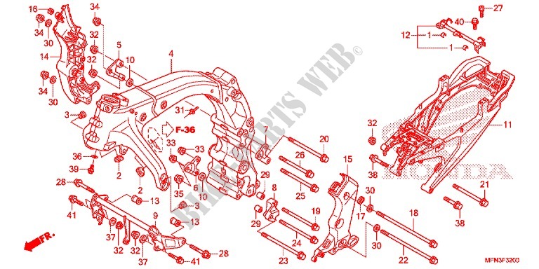 FRAME CHASSIS voor Honda CB 1000 R 2014