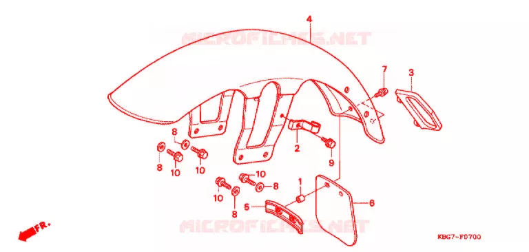 VOORSPATBORD Honda MOTO 250 CB 2004  CB250P4