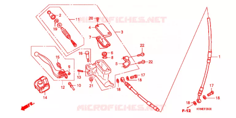 VOORREM HOOFDCILINDER Honda MOTO 250 CRF 2011  CRF250RB