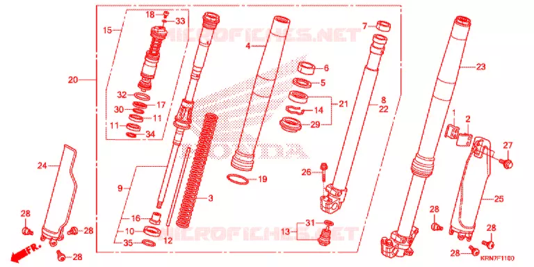 VOOR VORK (CRF250RE) Honda MOTO 250 CRF 2014  CRF250RE