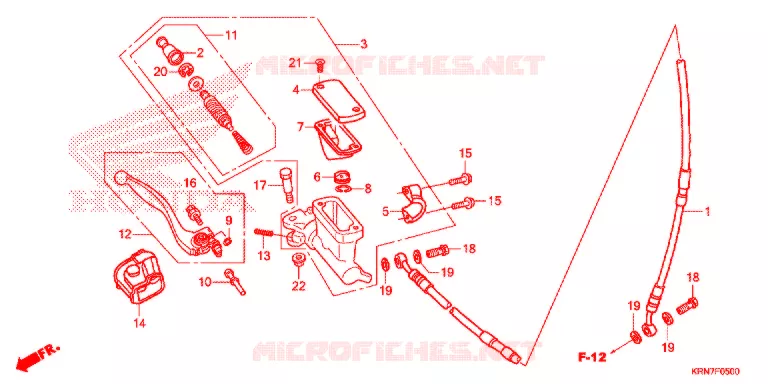 VOORREM HOOFDCILINDER Honda MOTO 250 CRF 2014  CRF250RE