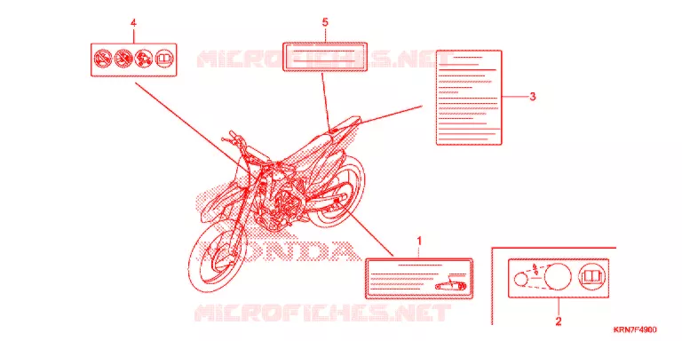 WAARSCHUWINGSLABEL(1) Honda MOTO 250 CRF 2014  CRF250RE