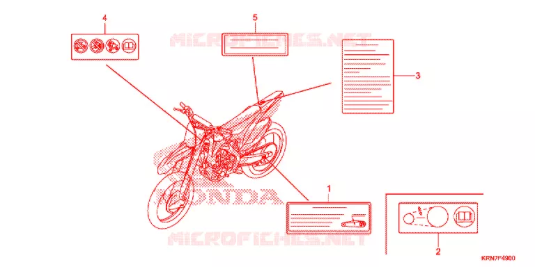 WAARSCHUWINGSLABEL(1) Honda MOTO 250 CRF 2014  CRF250RE