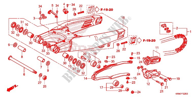 ZWAAI ARM/KETTINGKAST voor Honda CRF 250 R 2014