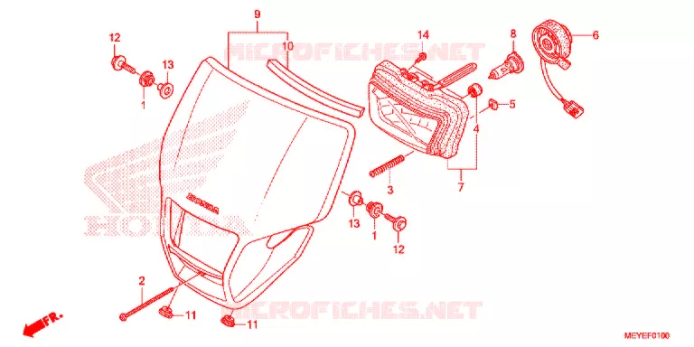 KOPLAMP Honda MOTO 450 CRF 2016  CRF450XE