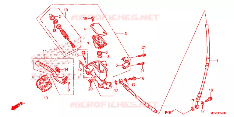 VOORREM HOOFDCILINDER Honda MOTO 450 CRF 2017  CRF450XE