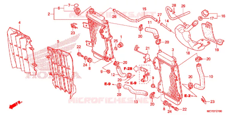 RADIATOR Honda MOTO 450 CRF 2014  CRF450XE