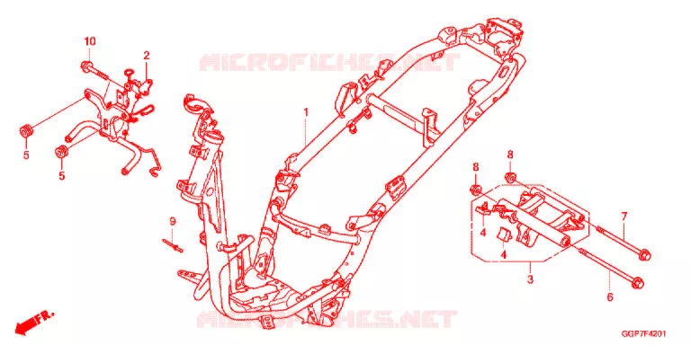 FRAME CHASSIS (NSC502WH/T2) Honda SCOOTER 50 VISION 2014  NSC502WHD