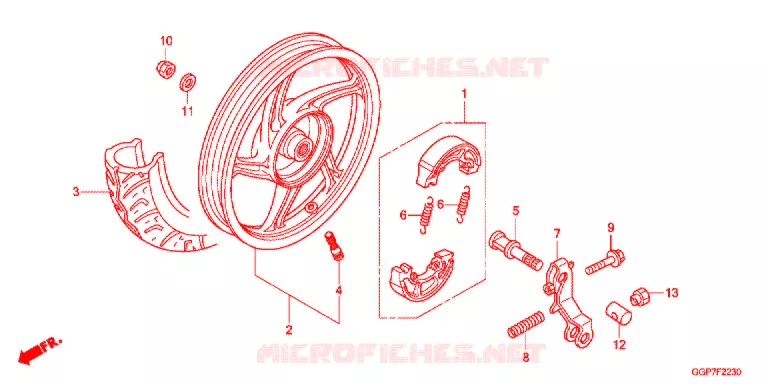ACHTER WIEL Honda SCOOTER 50 VISION 2013  NSC502WHD