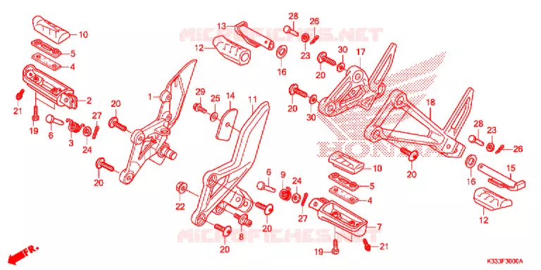 OPSTAP/KICKARM/ WISSEL PEDAAL Honda MOTO 250 CBR 2015  CBR250RAF